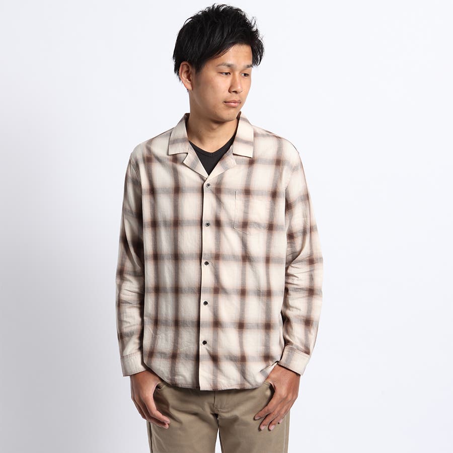 オンブレチェックシャツ　最終値下げ TOWNCRAFT シャツ / タウンクラフト 50S W-FLAP LOOP COLLAR