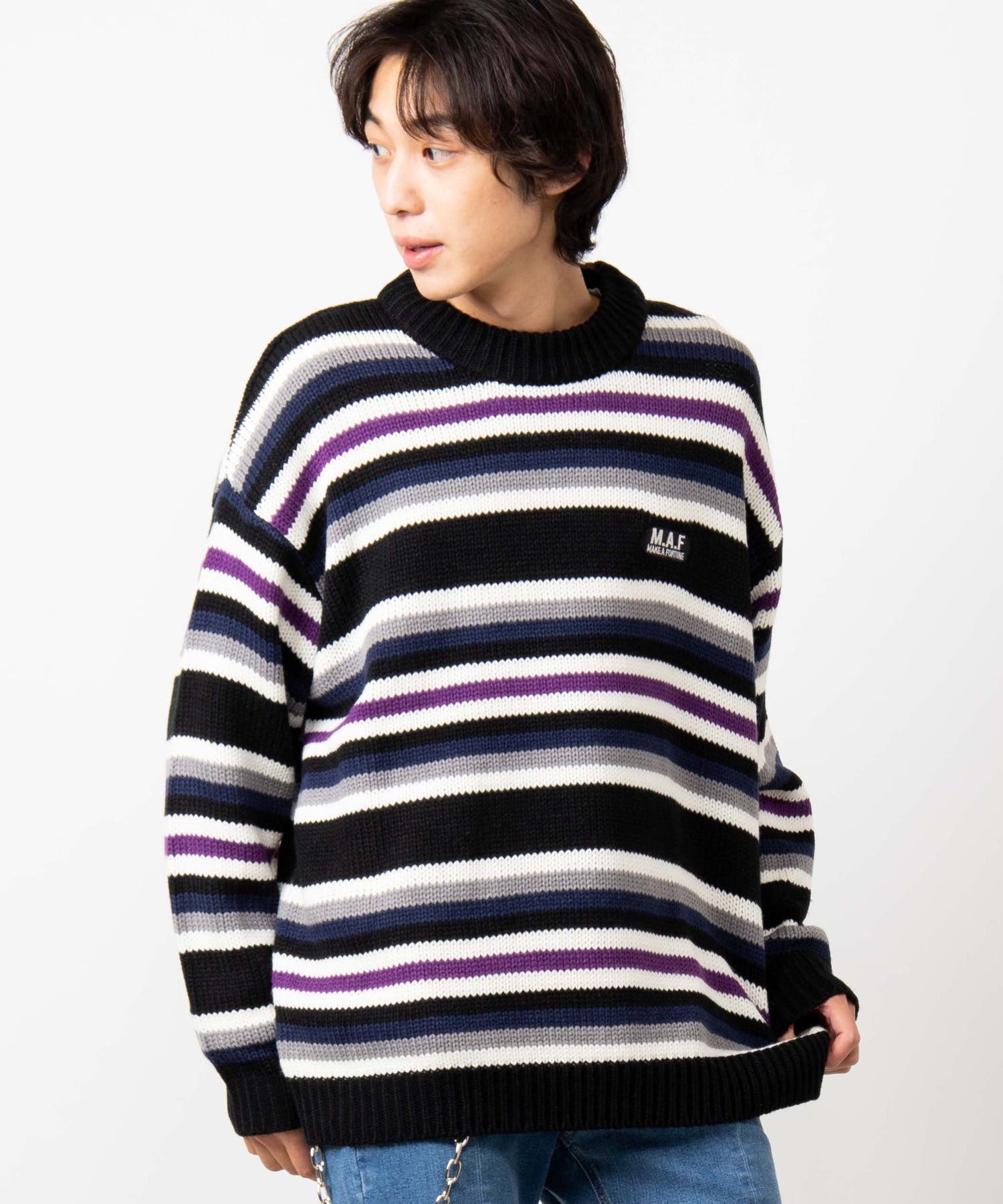 マルチボーダーセーター BV19WN10-M6097[品番：WG010070664]｜WEGO 