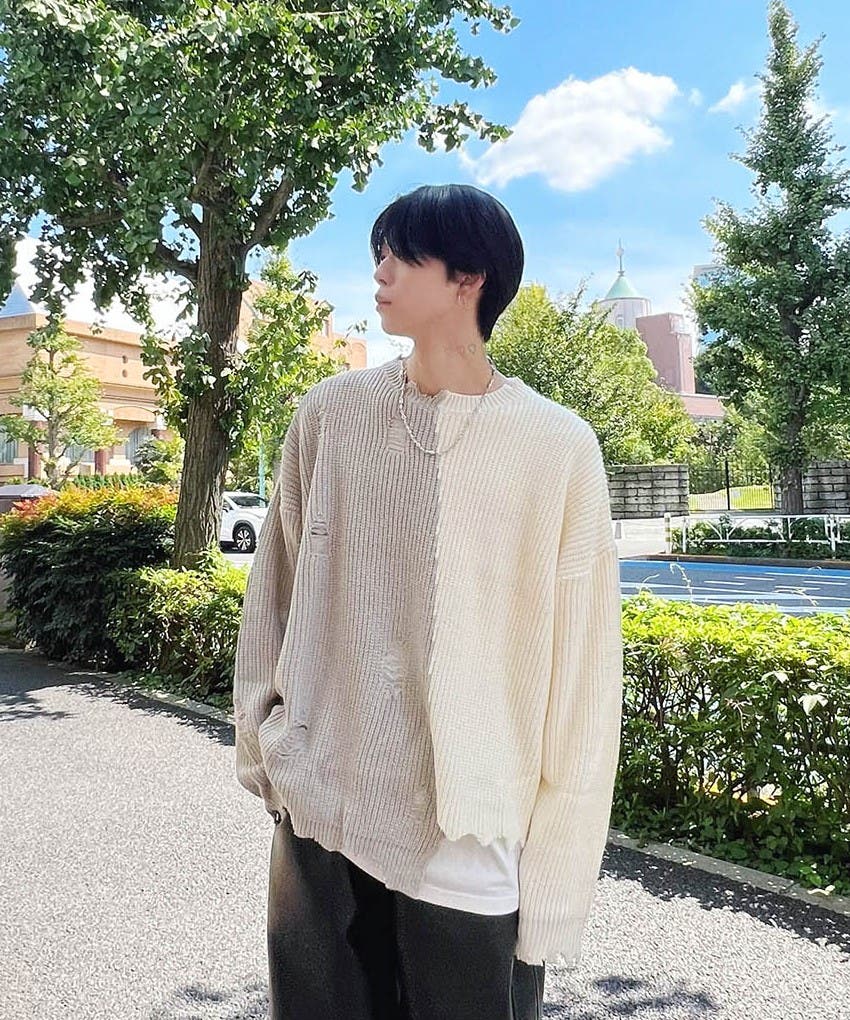 再構築ダメージニット 韓国 韓国ファッション[品番：WG010085948