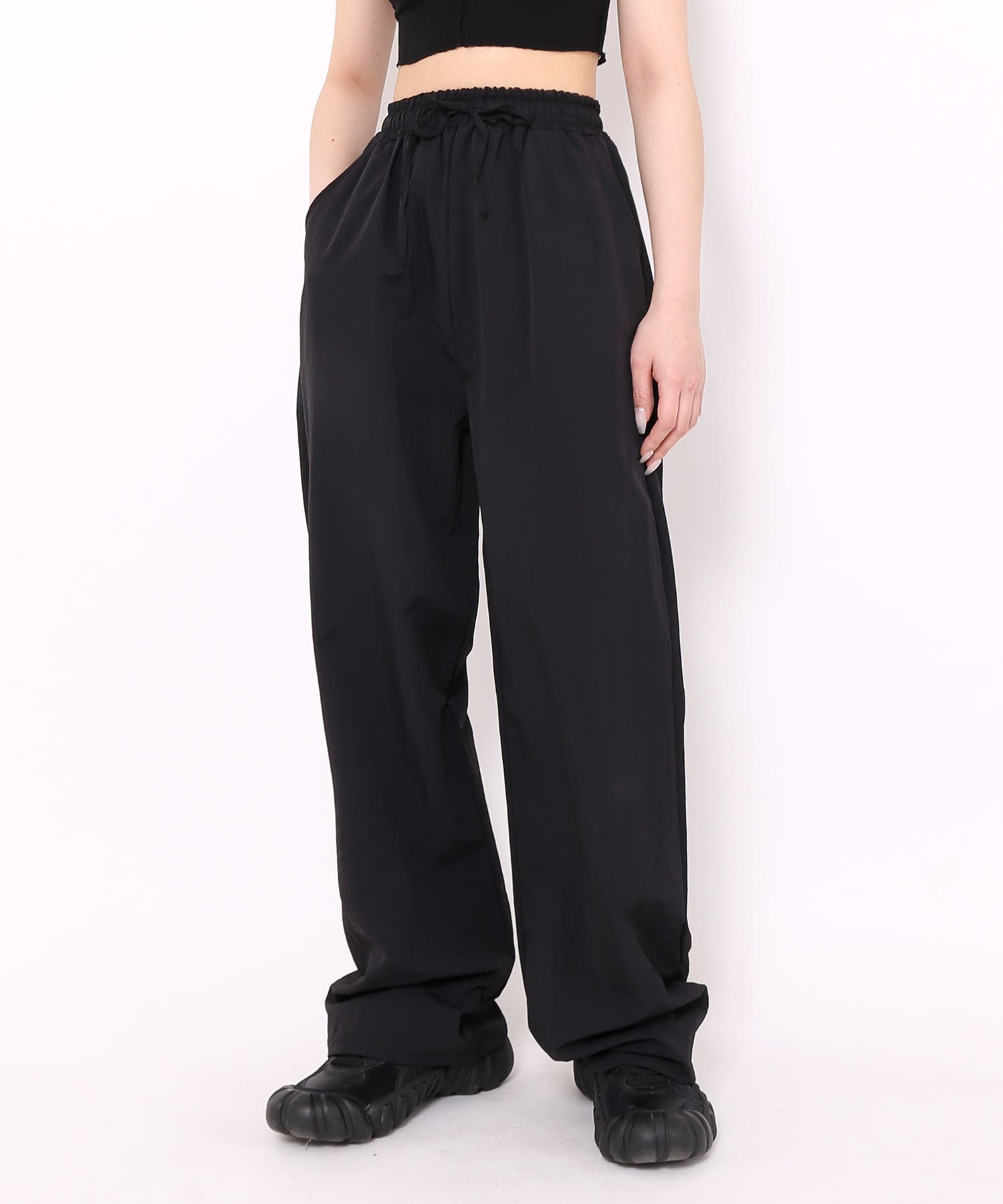[GLOWNY] G BUTTON FLY パンツ★新作・25SS★★韓国★関税込み★ AMBIDEX Store △〇ブロード レースピンタック フリルパンツ(F
