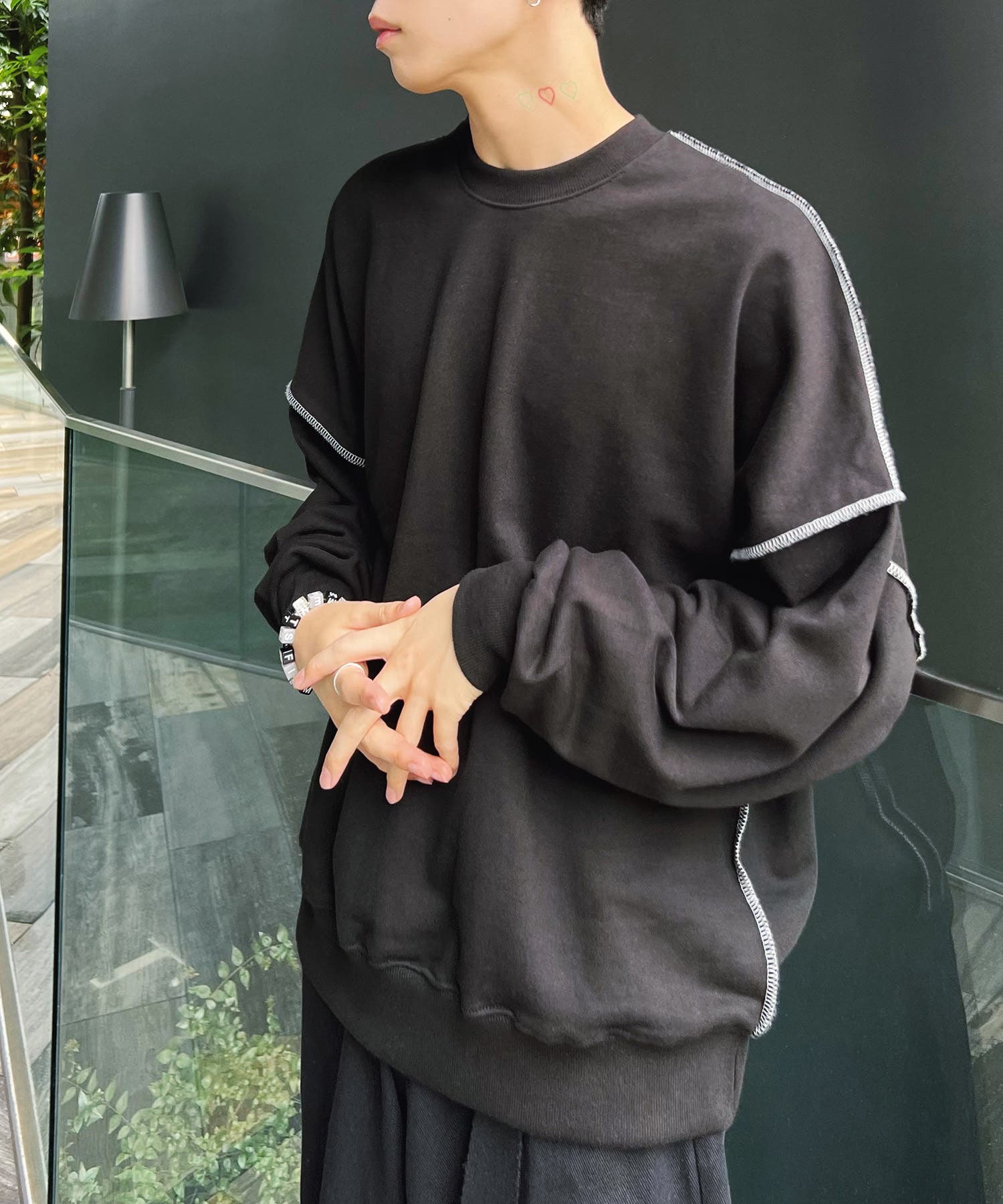 ステッチスウェット 韓国 韓国ファッション[品番：WG010086436]｜WEGO