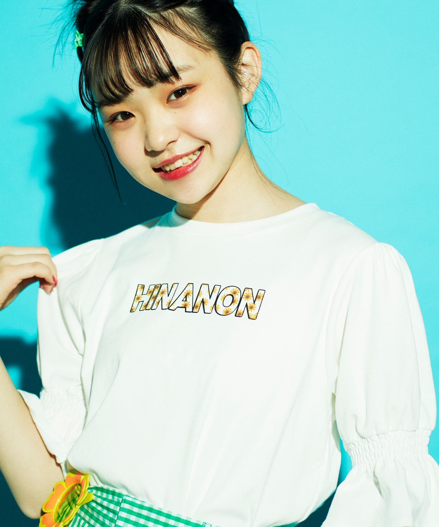 Hinanon/ひなのん】ヒマワリロゴトップス 韓国 韓国ファッション[品番 