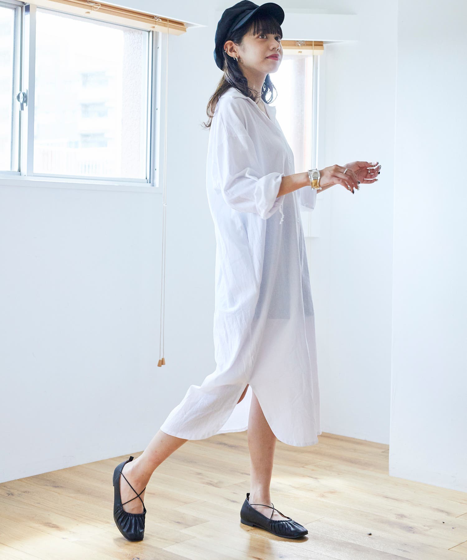 sousou ゆかた風シャツワンピ、スカートセット sousou ゆかた風