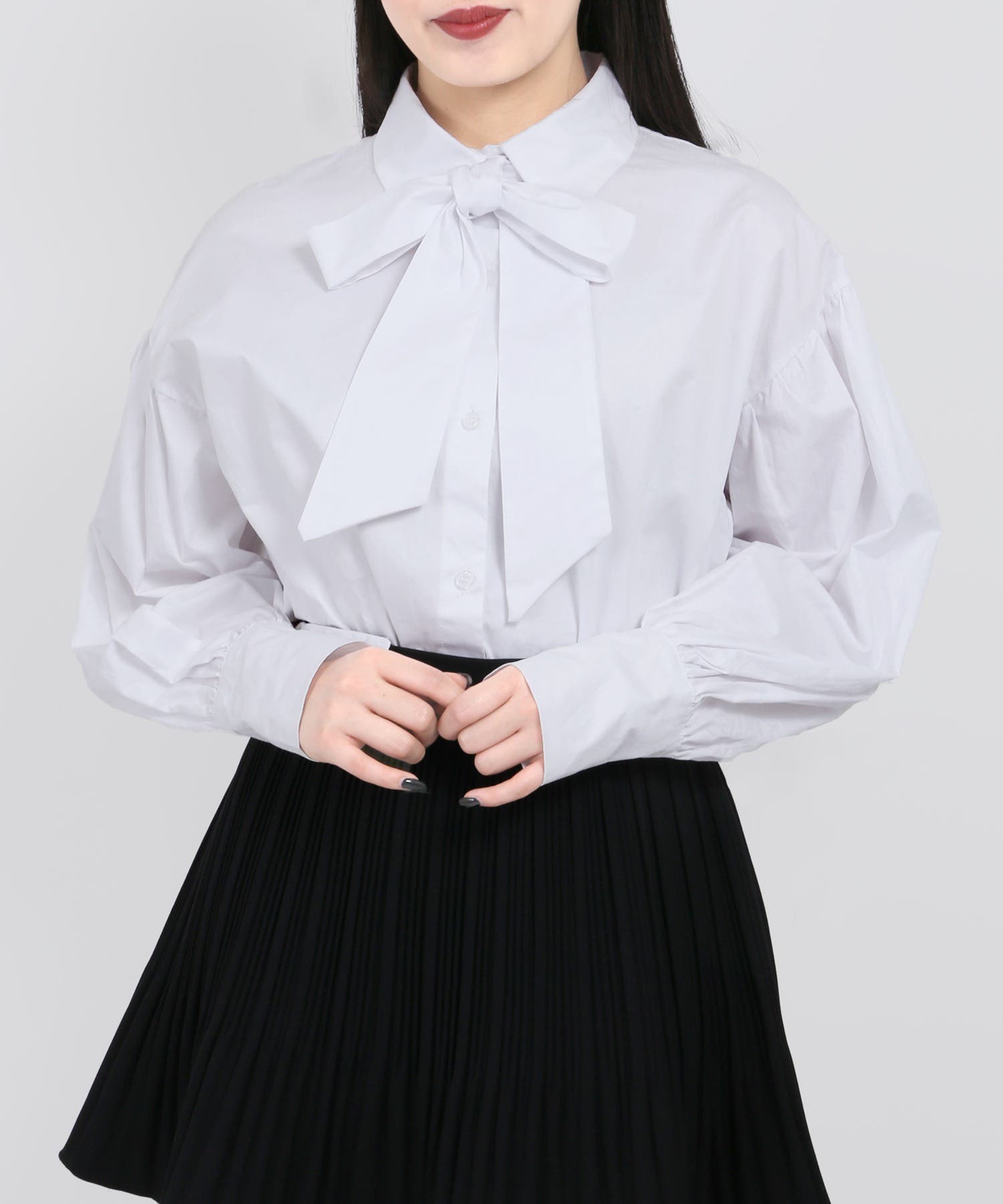 WC】リボン付き長袖シャツ[品番：WG010083583]｜WEGO【WOMEN