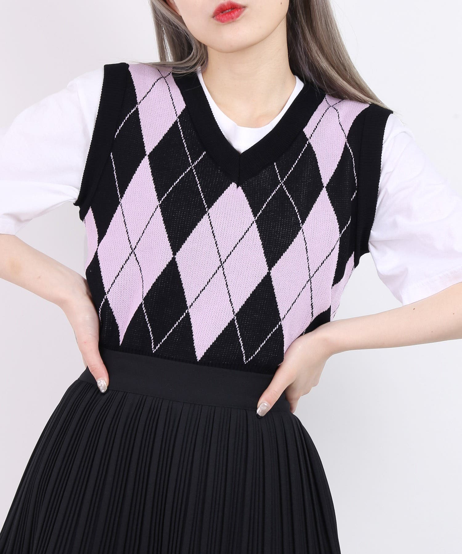 WC】アーガイルニットベスト[品番：WG010080762]｜WEGO【WOMEN 