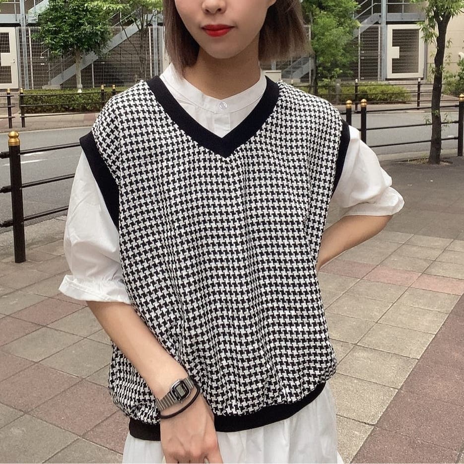 WC】千鳥柄サマーベスト[品番：WG010081392]｜WEGO【WOMEN】（ウィゴー