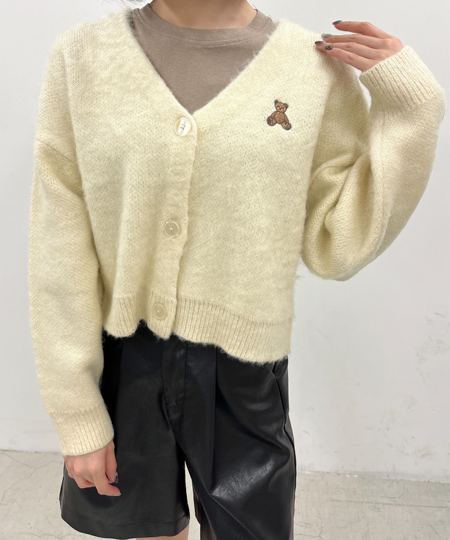 レディース　Steiff クマ刺繍 フリースカーディガン レディース Steiff クマ刺繍 フリースカーディガン レディース