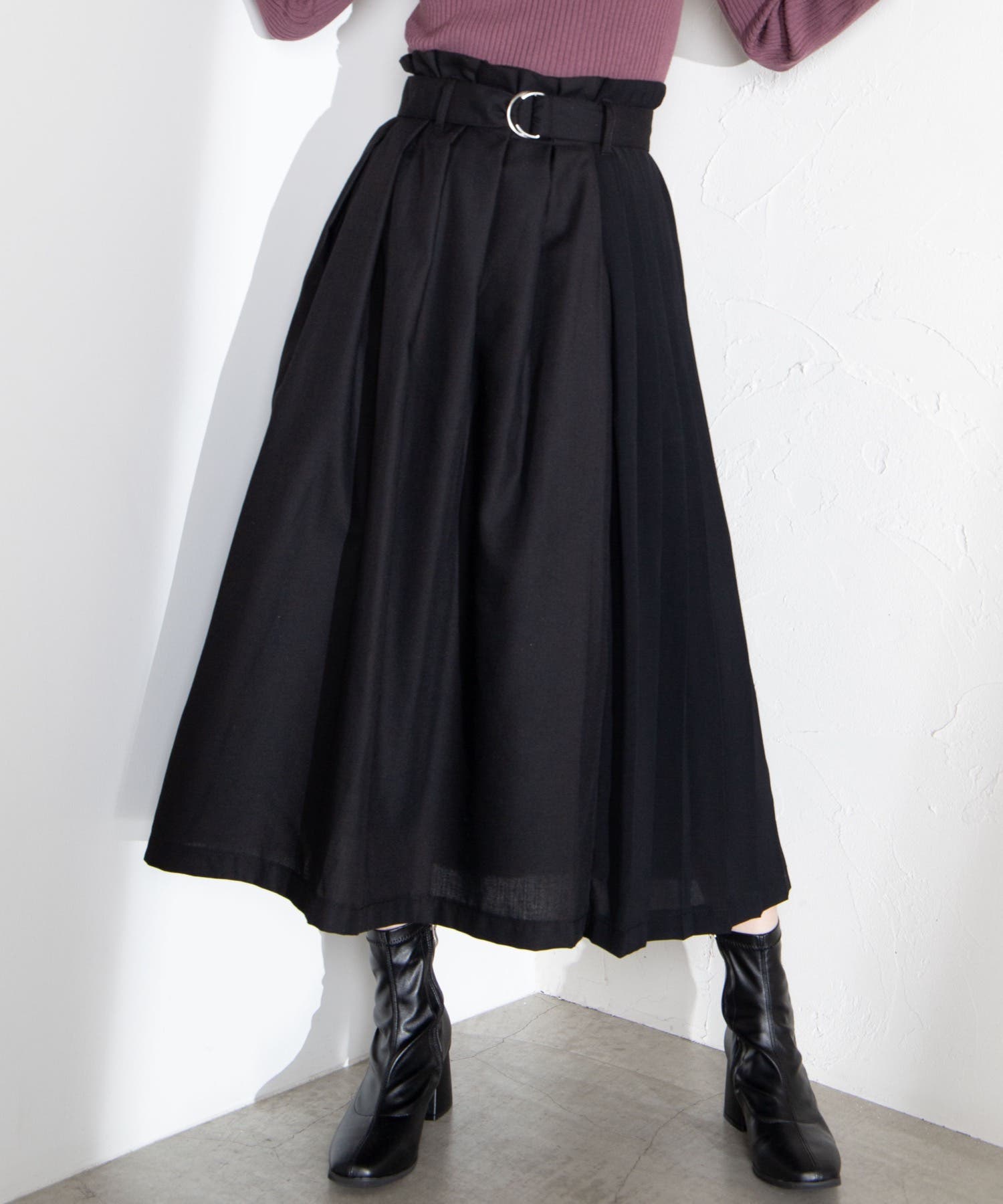 rurumu: 19AW サイドプリーツスカート rurumu: 19AW サイドプリーツスカート rurumu: 19AW サイド