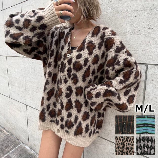 miumiu ヒョウ柄カーディガン