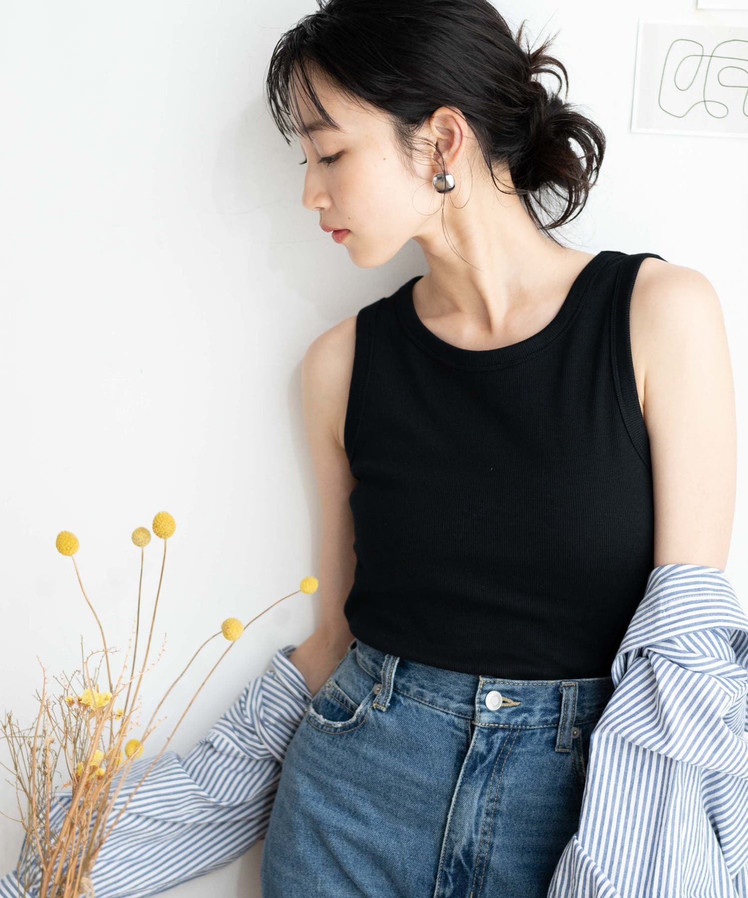 VIVI♡POPO　リブ編み ブラック タンクトップおまとめ商品 2_UAC.jpg