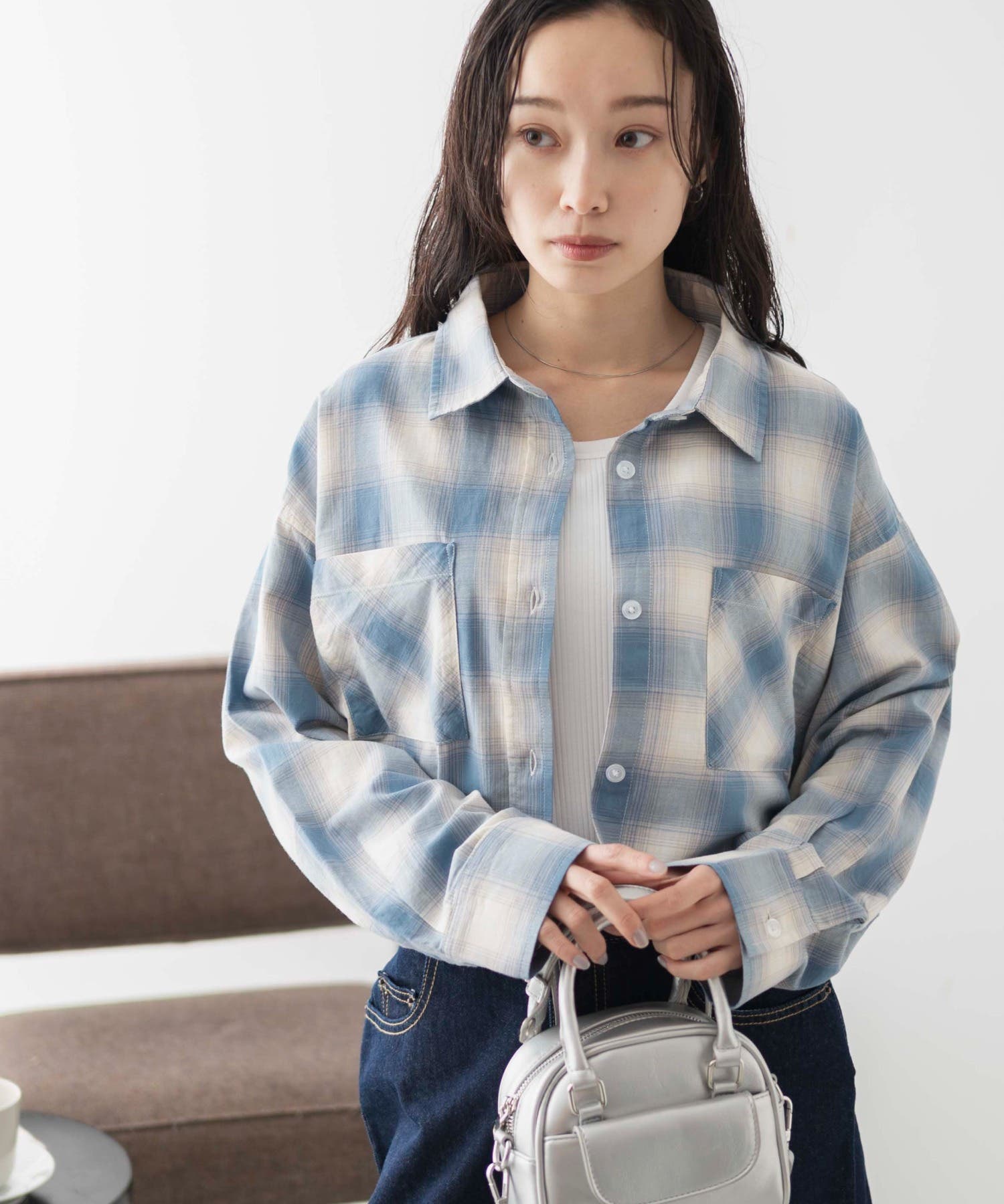オンブレチェックショートシャツ[品番：WG010089805]｜WEGO