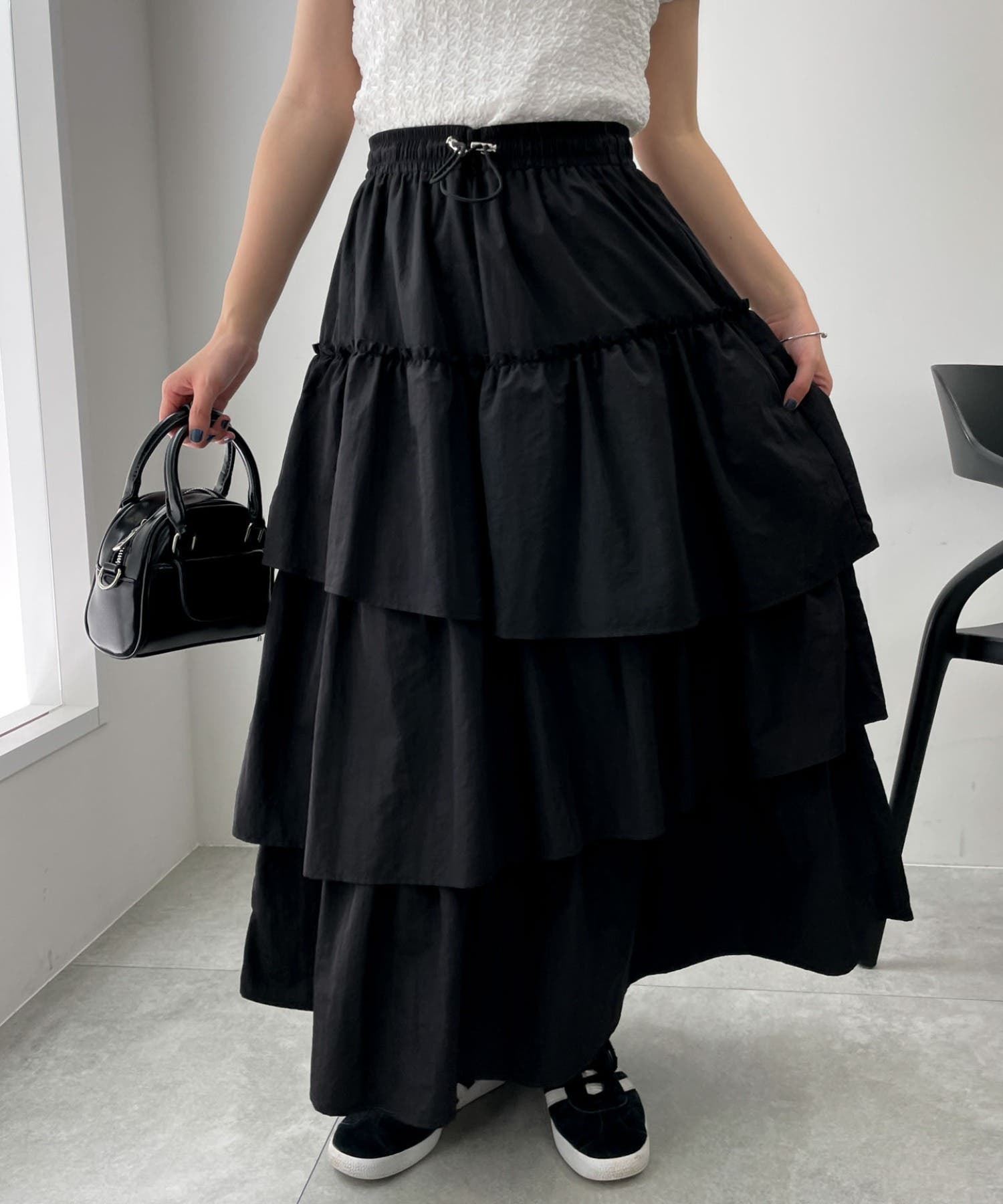ナイロンティアードロングスカート[品番：WG010090692]｜WEGO【WOMEN