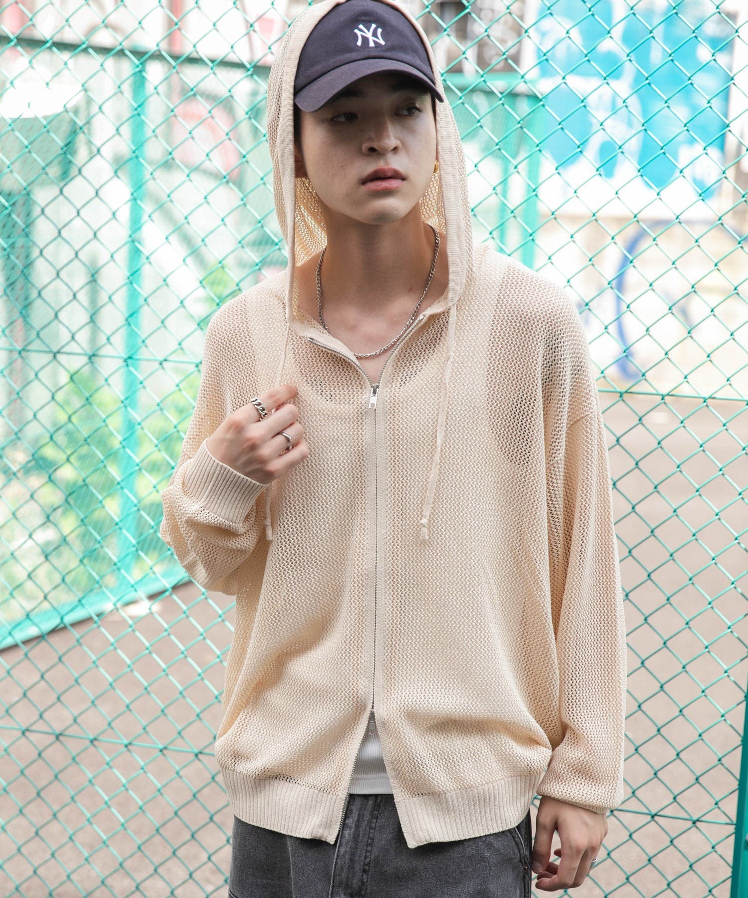 メッシュニットZIPパーカー[品番：WG010092100]｜WEGO【MEN