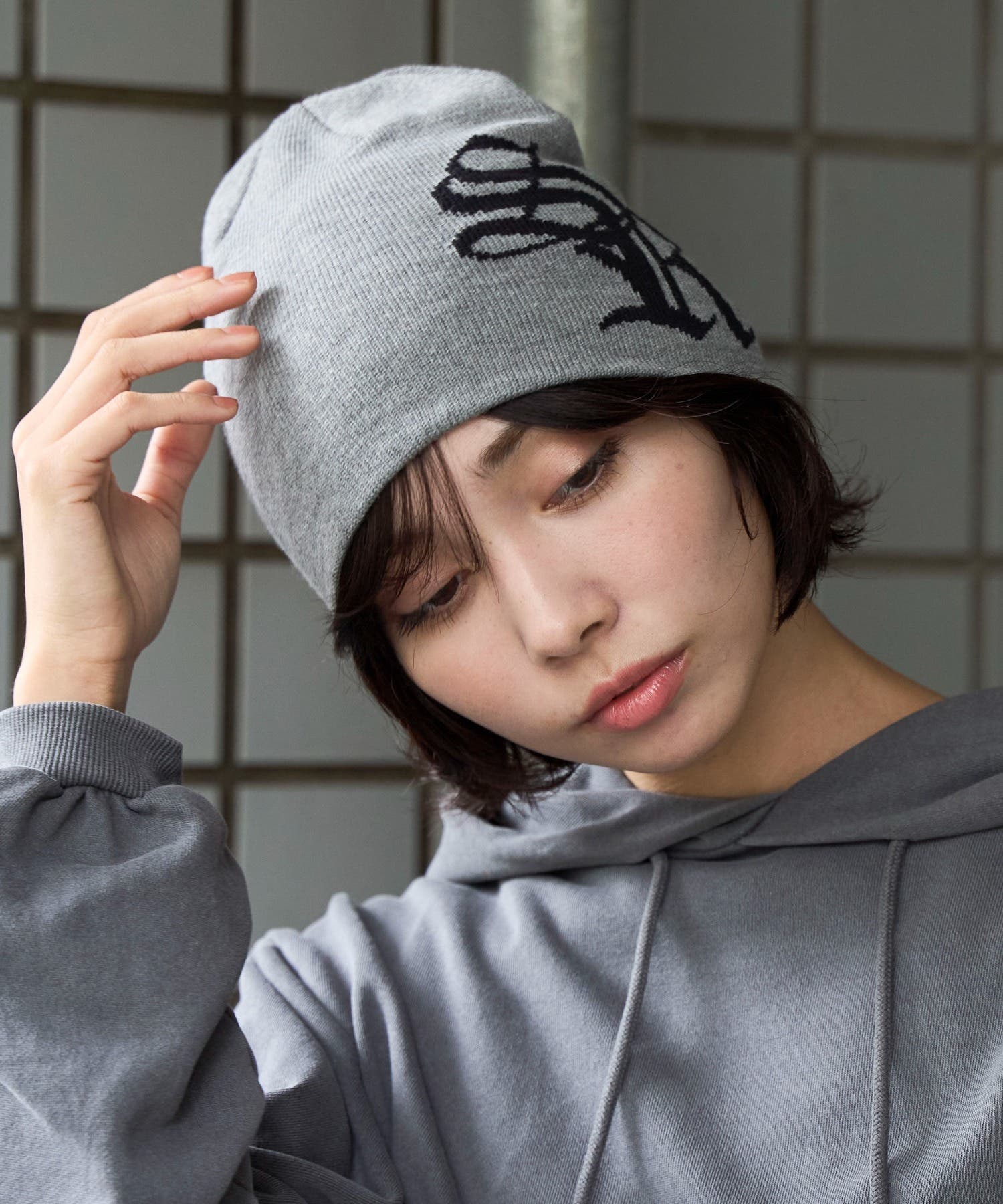 Venicew 目のデザイン ニット帽 黒 グレー シングルニットワッチ[品番：WG010092746]｜WEGO【MEN】（ウィゴー