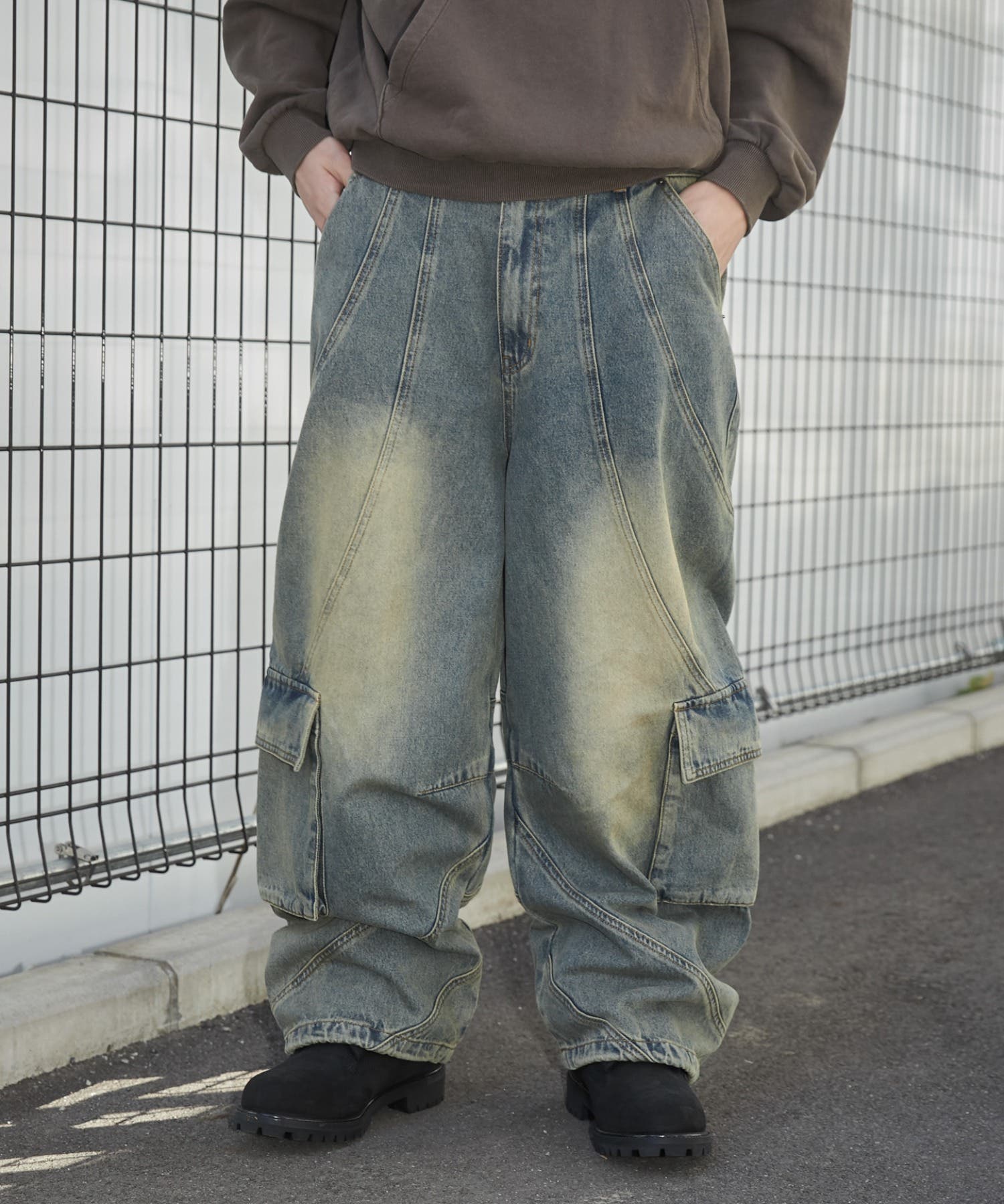 スウィッチングデニムカーゴパンツ[品番：WG010093283]｜WEGO