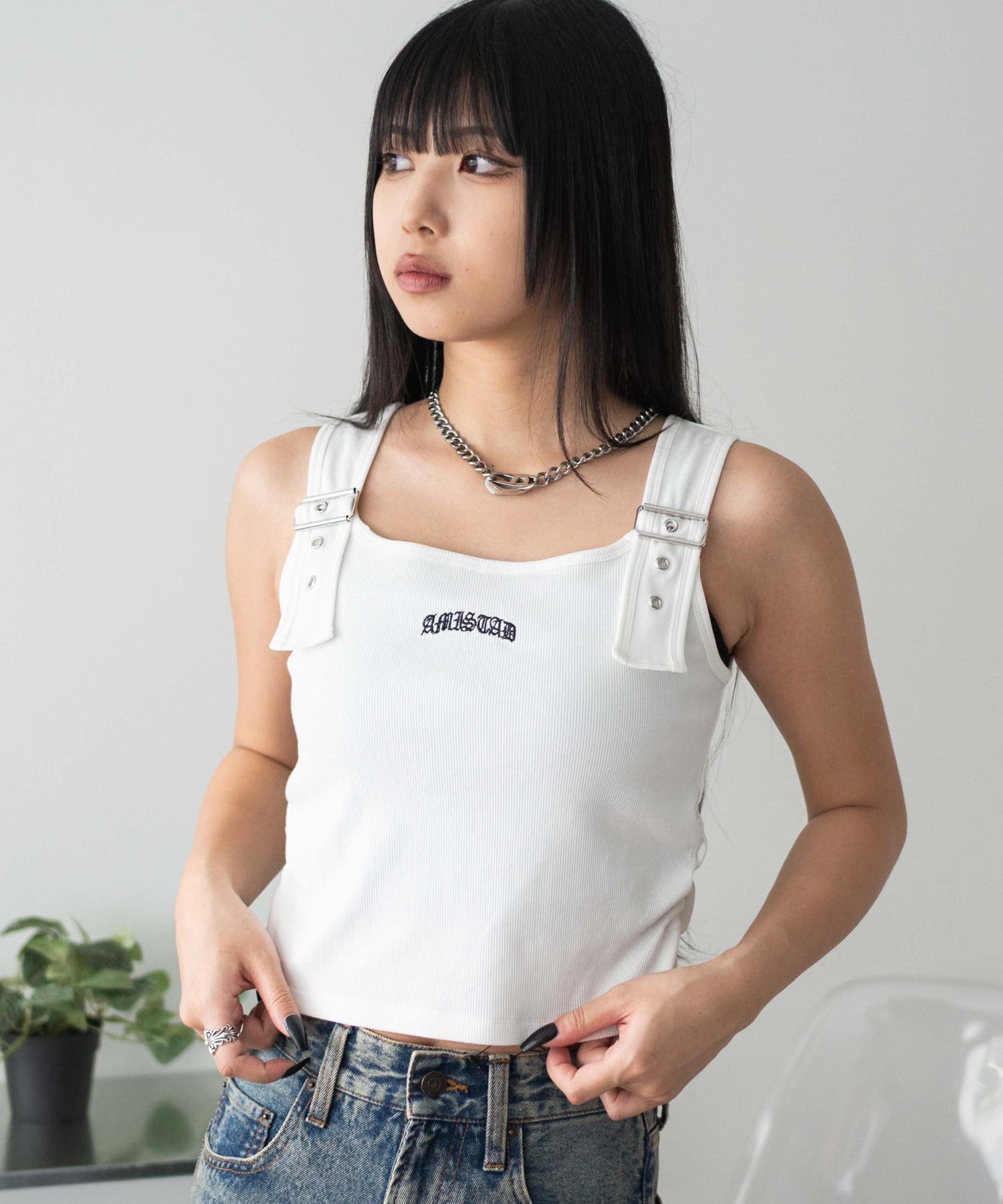 【2024秋冬新作】 ベルトデザインタンク[品番：WG010094113]｜WEGO【WOMEN トップス