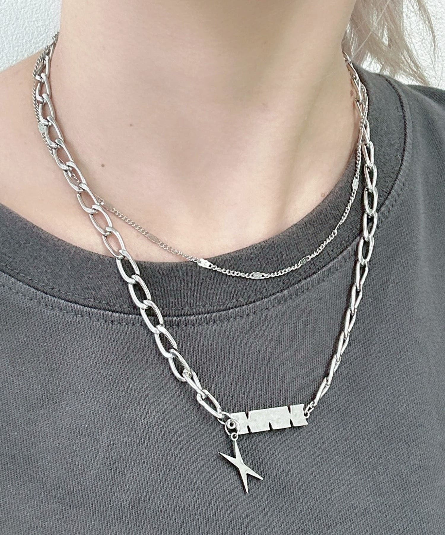 【Vitaly】Decimal ステンレス ネックレス 2色 ユニセックス Lモチーフ2連ネックレス[品番：WG010095485]｜WEGO【WOMEN