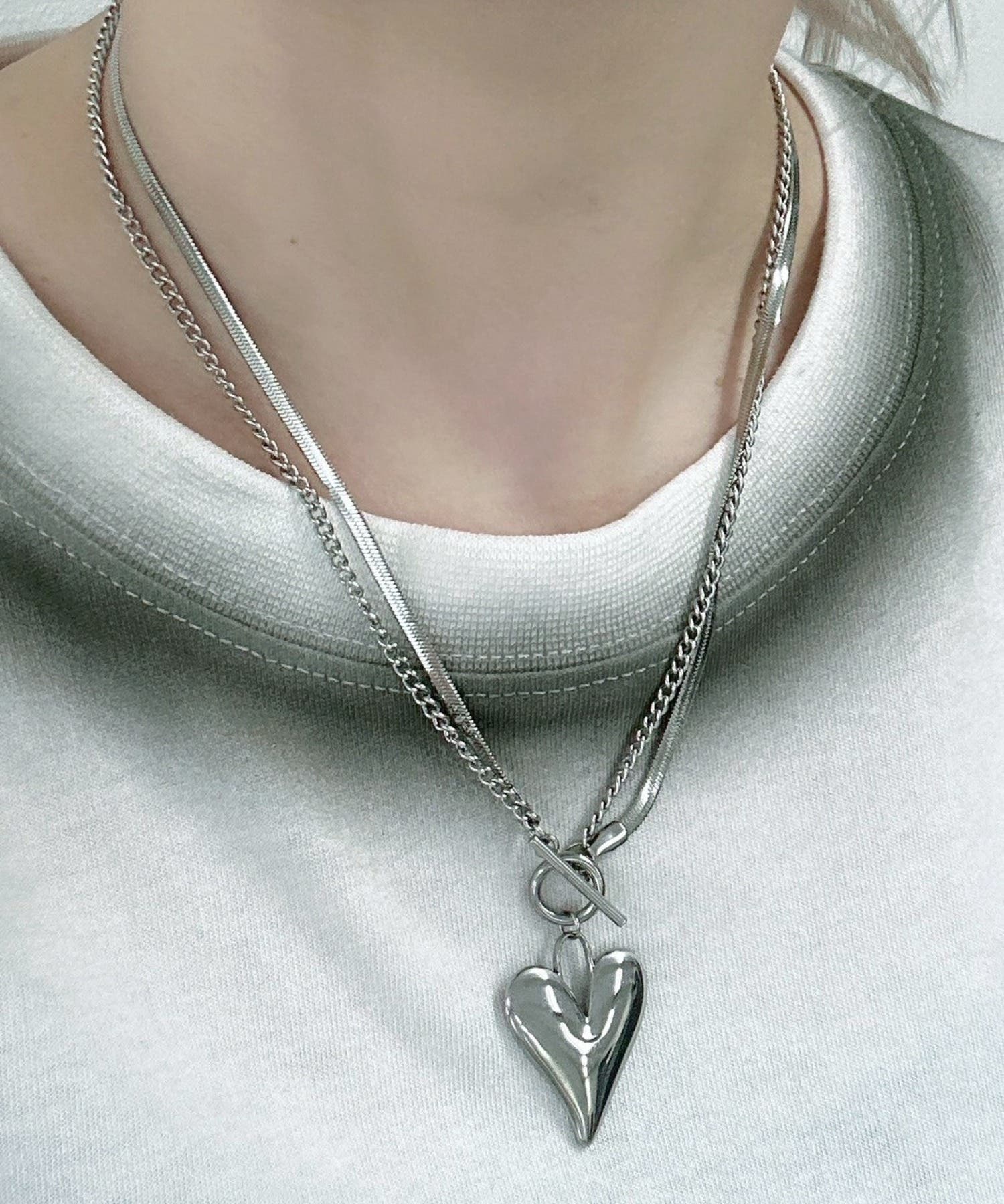Lハートモチーフ2連ネックレス[品番：WG010095487]｜WEGO【WOMEN