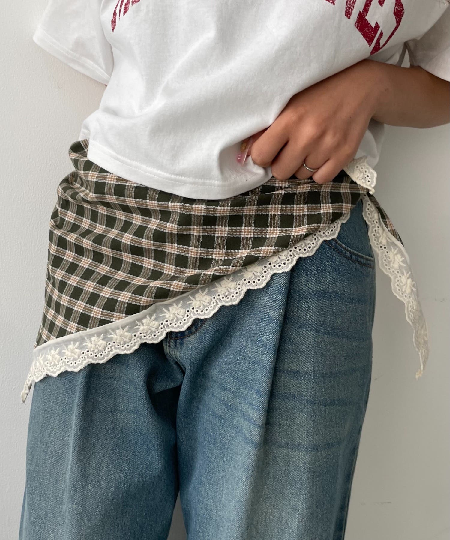 チェックレースラップスカート[品番：WG010095520]｜WEGO【WOMEN 