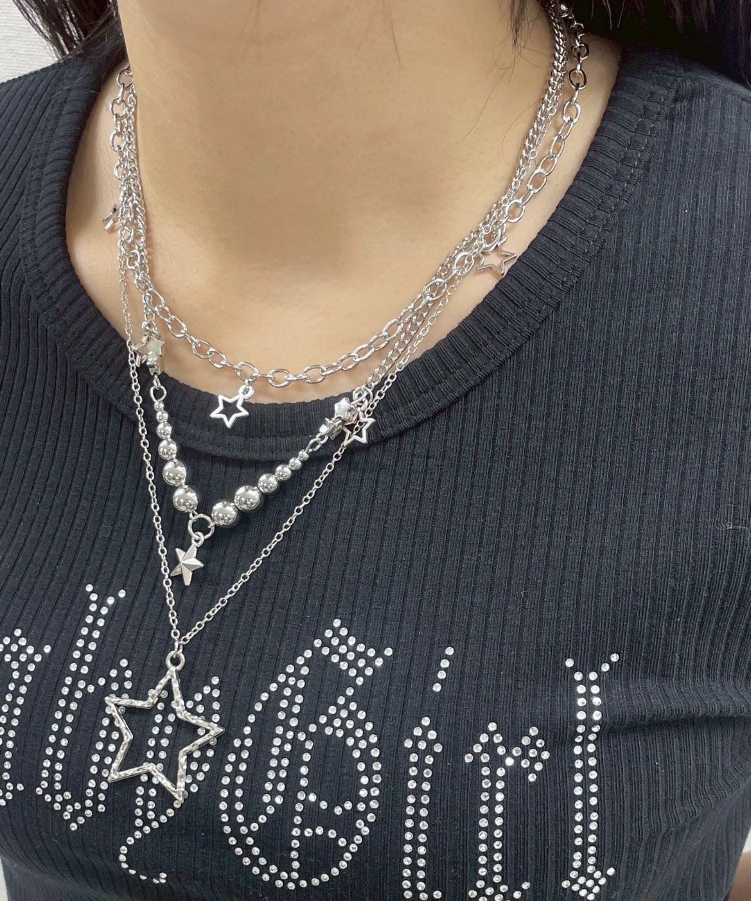 Lスターモチーフセットネックレス[品番：WG010096094]｜WEGO【WOMEN
