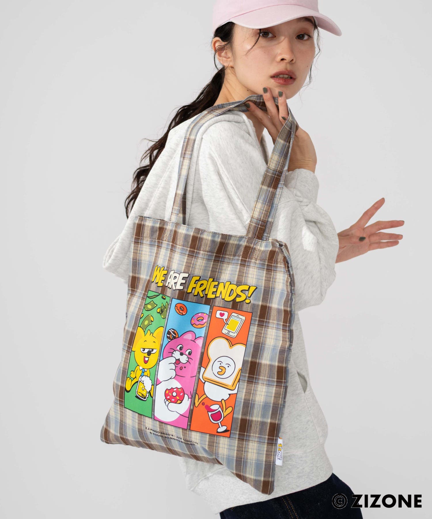 別注ZIZONEチェックトート[品番：WG010096218]｜WEGO【MEN】（ウィゴー 