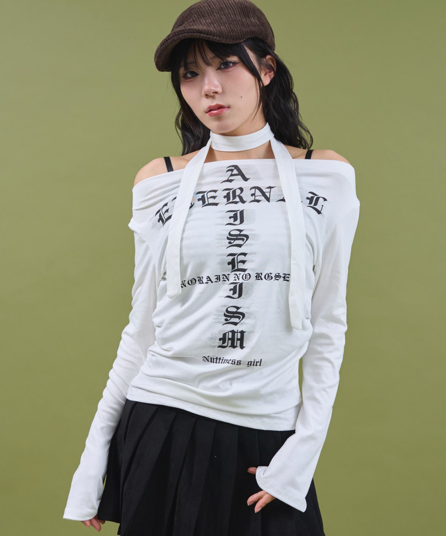 チョーカー付きロゴオフショルトップ[品番：WG010096458]｜WEGO【WOMEN
