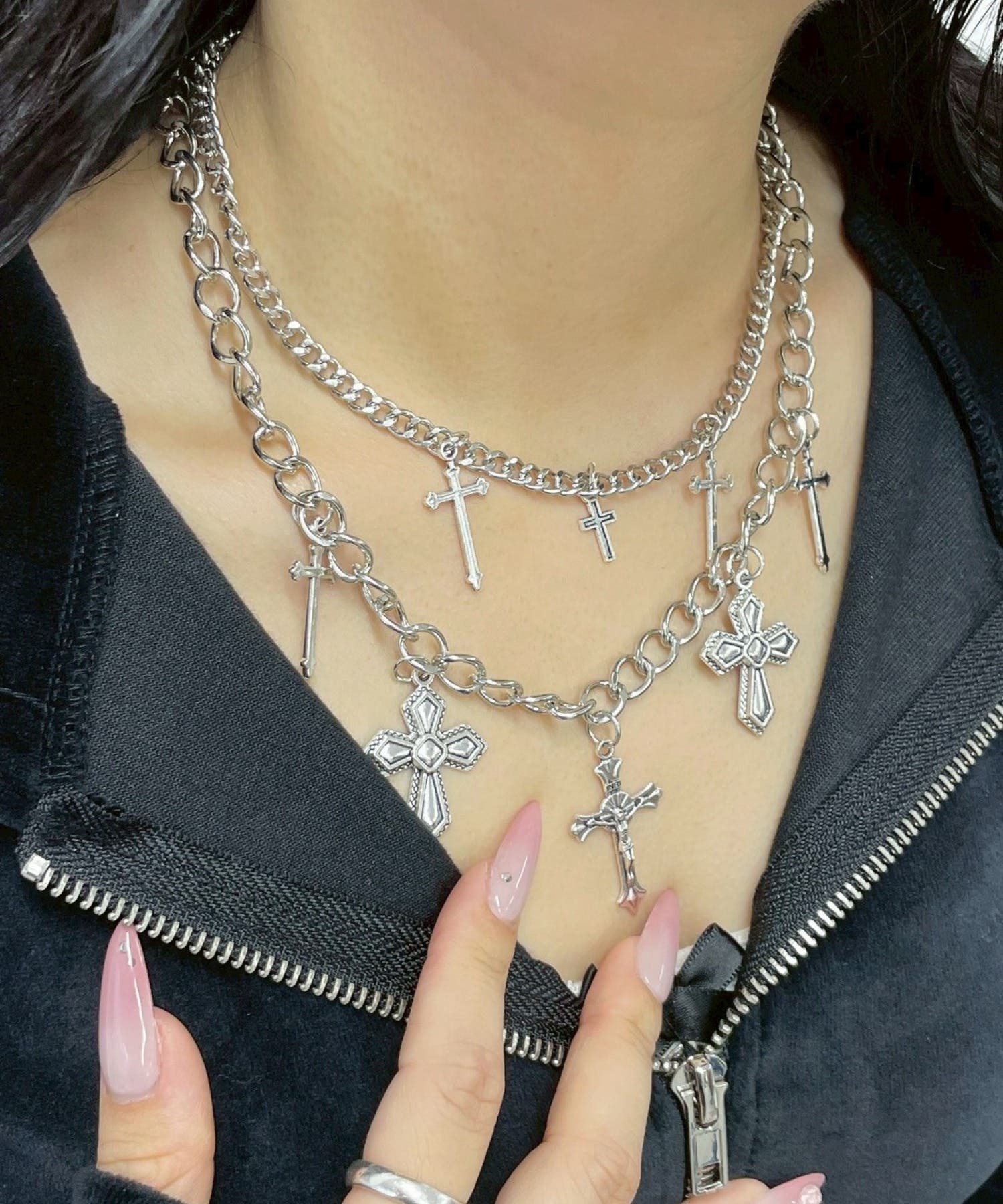 Lクロスモチーフ2連ネックレス[品番：WG010096508]｜WEGO【WOMEN 
