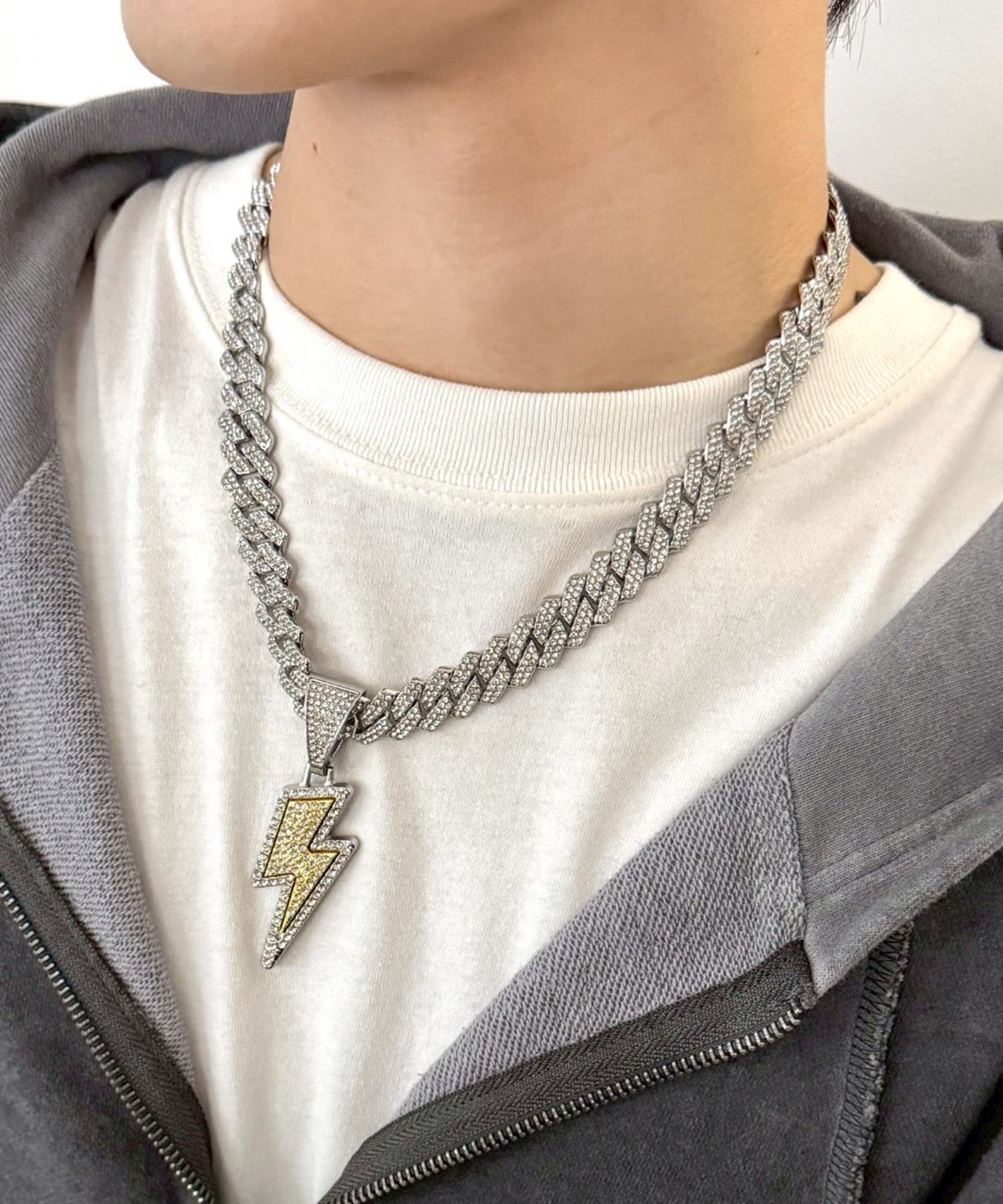 ボーンモチーフ ラインストーン ネックレス Mモチーフラインストーンネックレス[品番：WG010097416]｜WEGO【MEN