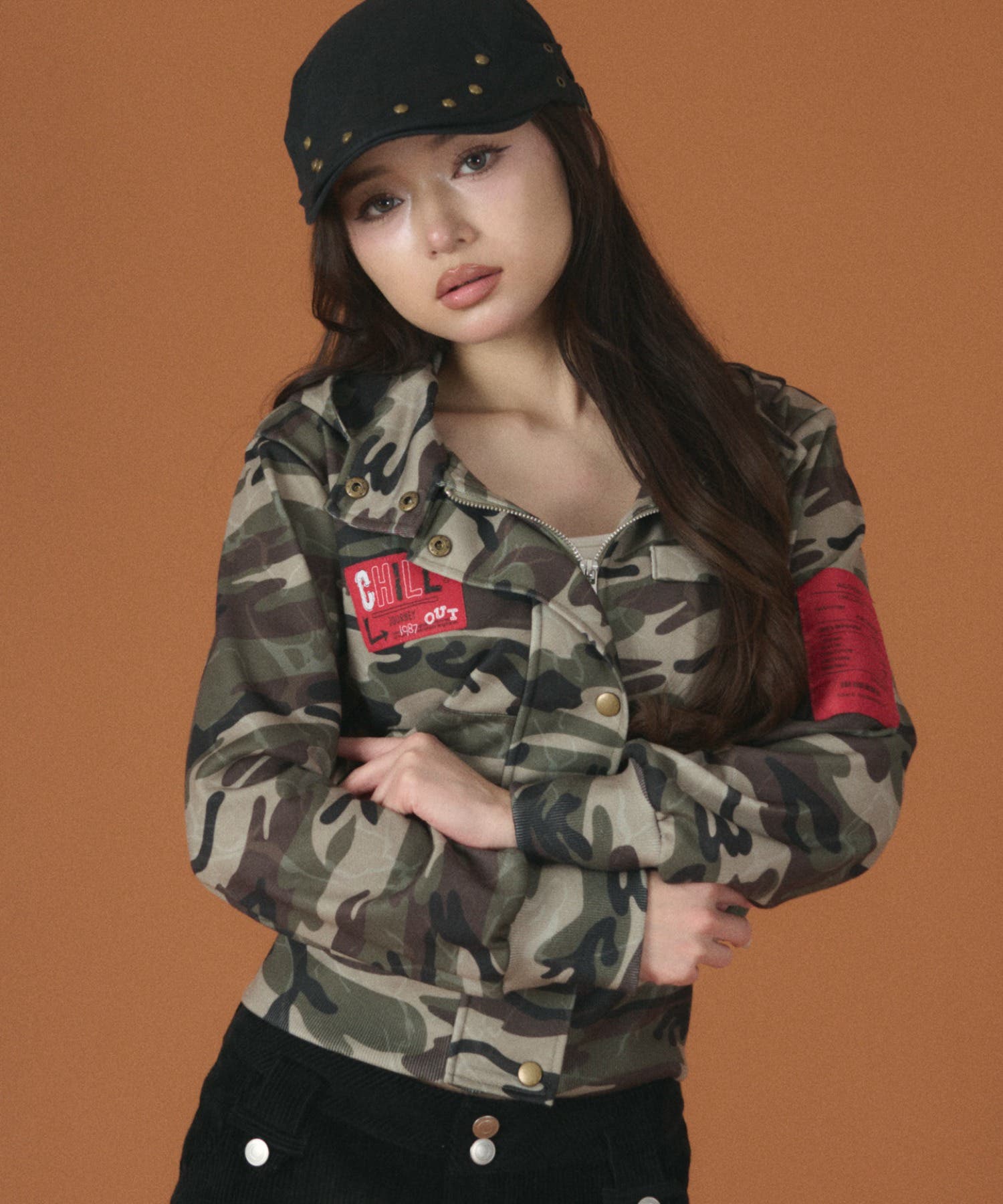 フードカモフラスウェットブルゾン[品番：WG010097737]｜WEGO【WOMEN 