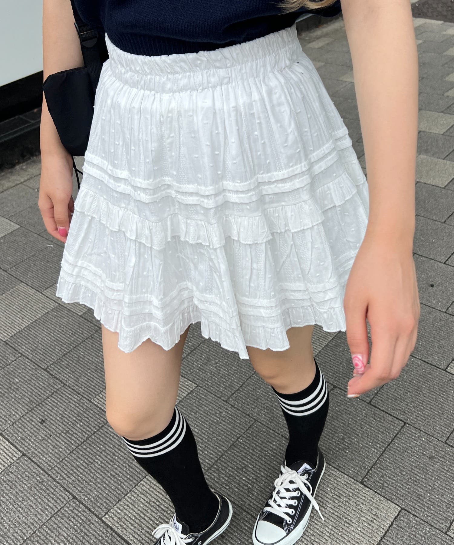 新作新品タグ付き　スナイデル♡ コットンレースミニスカート スナイデル SNIDEL コットンレースミニスカート （BLK