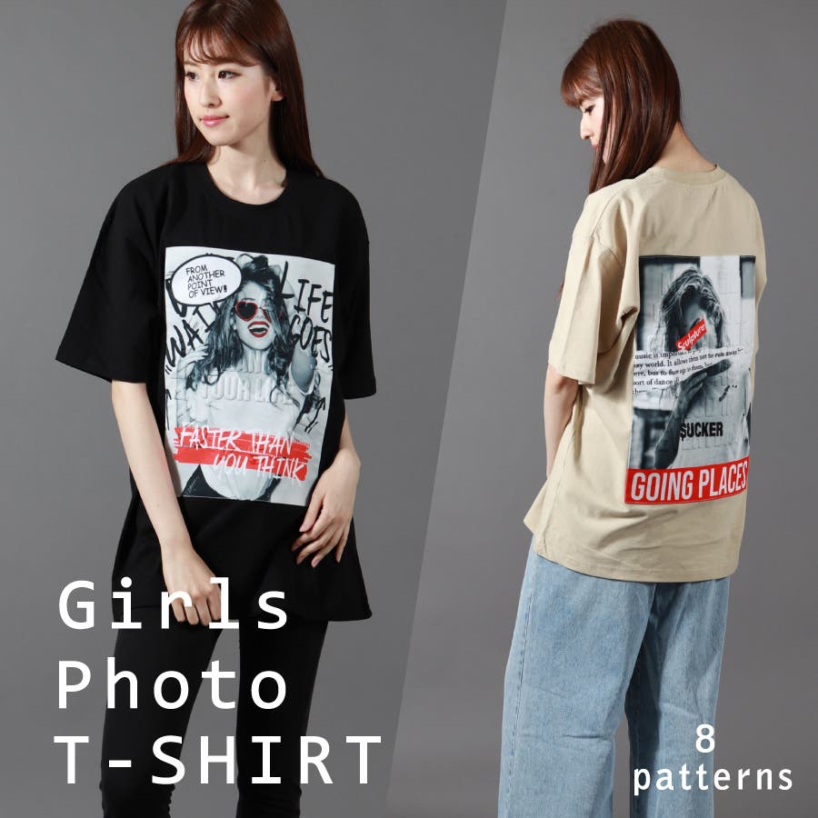 ガールズフォト プリント 半袖Tシャツ[品番：WETM0000472