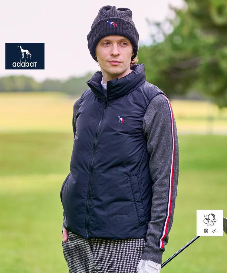 新レーベル ADABAT NAVY】【撥水】ジェットブラックダウンベスト[品番
