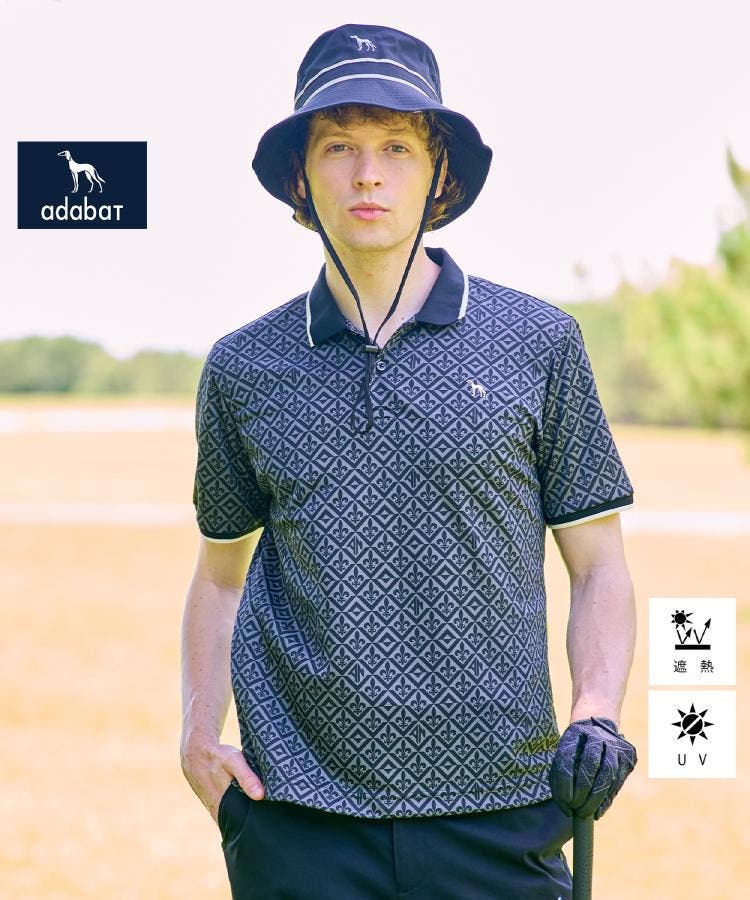 新レーベル ADABAT NAVY】遮熱 フルールドリスポロシャツ[品番