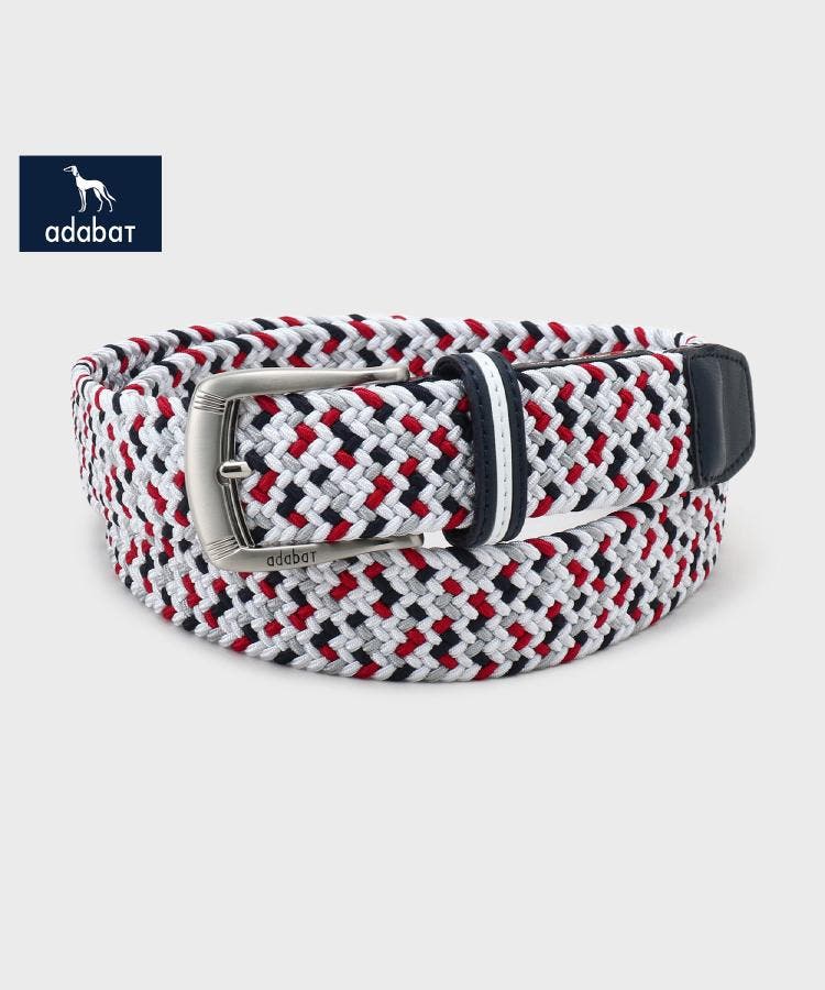 新レーベル ADABAT NAVY】トリコロールメッシュベルト[品番