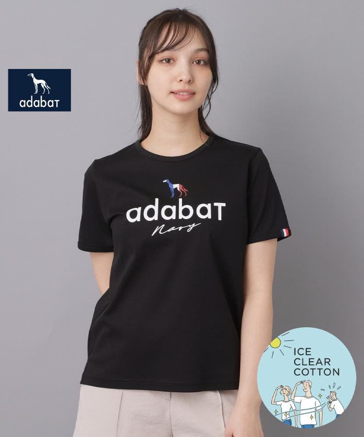 ADABAT NAVY】接触冷感/抗菌防臭/消臭 アイスクリアコットンロゴT[品番
