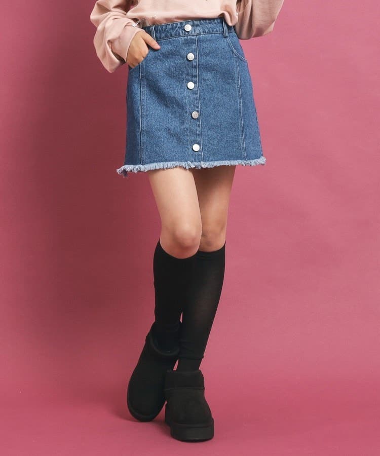 希少】ポンポネット ミントくん デニム台形スカート 160 希少