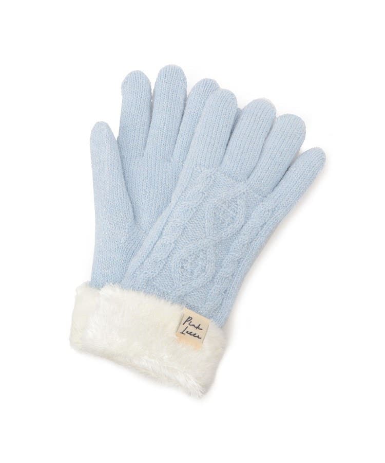 ケーブル編み裏モール手袋[品番：WRDW0226080]｜PINK-latte