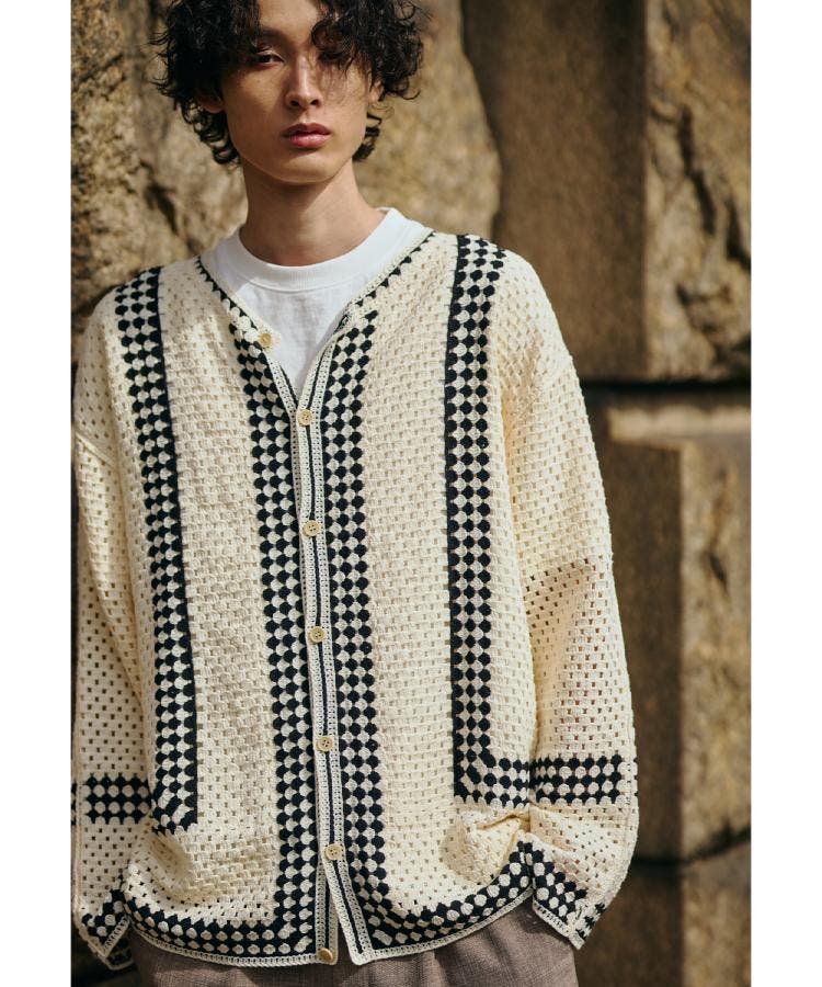 DOLCE&GABBANA クロシェ編みニットジャケット2025新作美品 ドルチェ＆ガッバーナ DOLCE&GABBANA クロシェ編みニットジャケット