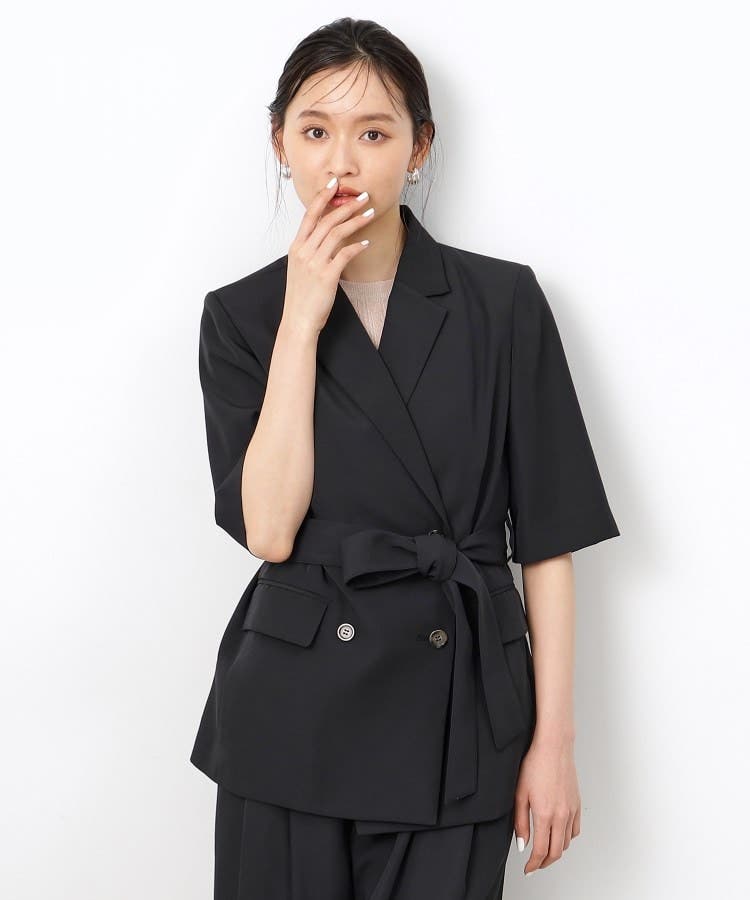 大草直子さんコラボ】ベルト付き5分袖ジャケット[品番