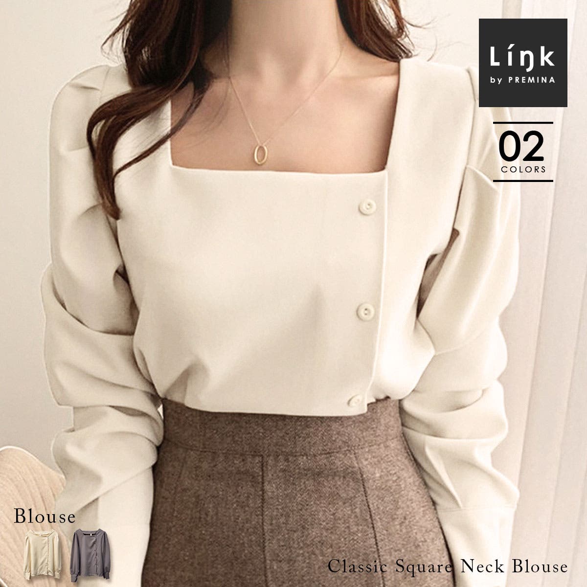 mie-suke 　LOHEN ローヘンスクエアネックブラウス ローヘン LOHEN スクエアネックブラウス 新品未使用 - メルカリ