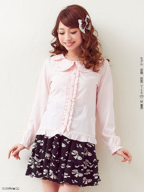 AnMILLE スカラップフリルボリュームブラウス ドット 新品 AnMILLE