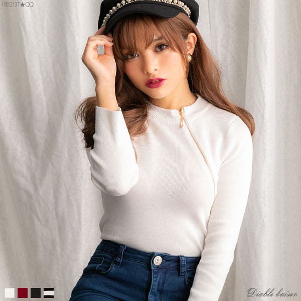 ハイジップタートルニット AZUL BY MOUSSY | フロントジップタートルニット (ニット ) |SHEL'TTER