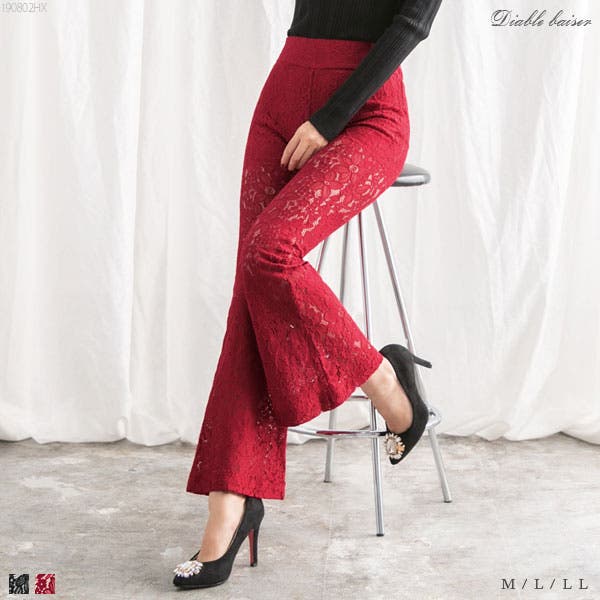 10/1削除※yuhanwang リボンレースパンツ新品未使用品ユハンワン サイドライン リボン レース ワイドパンツ[品番：RKKW0003288