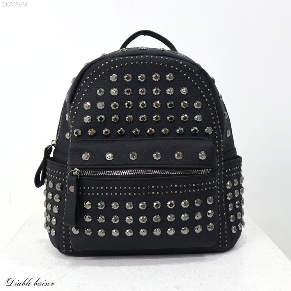 収納抜群スタッズリュック 韓国 夢展望[品番：YU000046991]｜夢展望