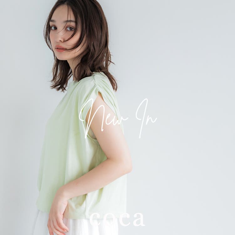【coca】立体感のある袖タックが映える◎デザインTシャツ