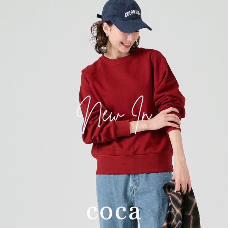 【coca】旬顔スタイル◎ラグランスウェット