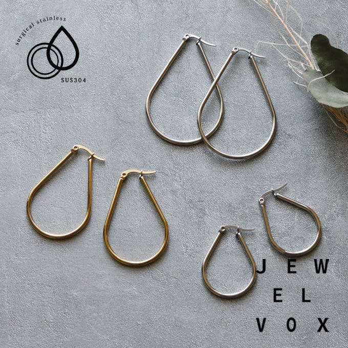 【JewelVOX】チャッチ一体型の「フープピアス」♪♪