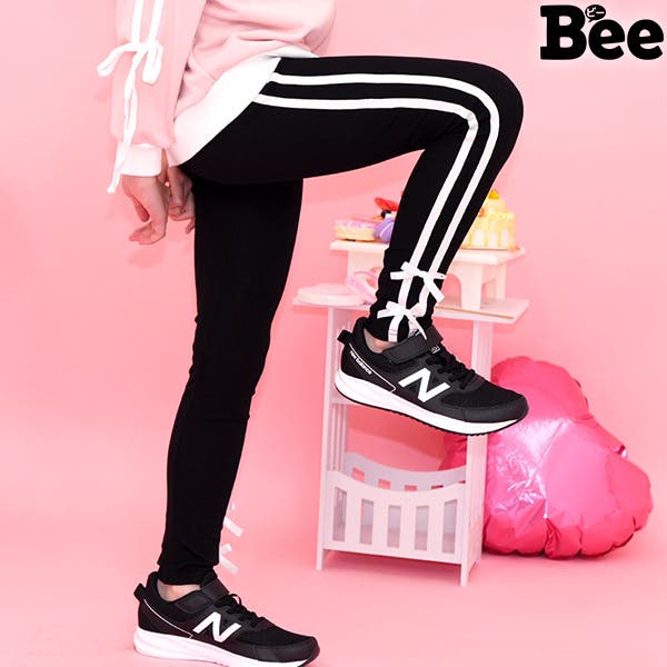 スポーツ・ダンス好き必見★リボン付きラインレギンス★