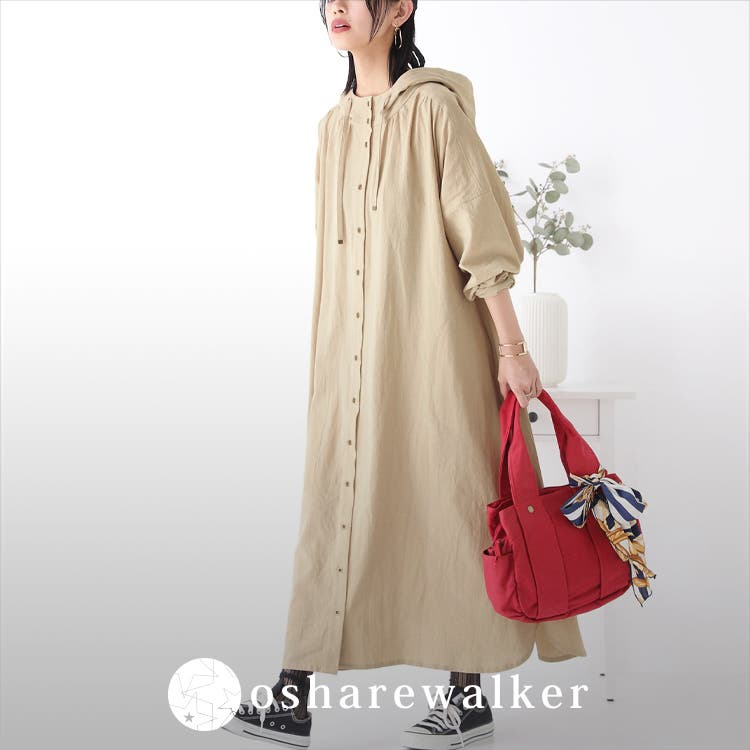 ≪osharewalker≫シャツワンピでレイヤードコーデ