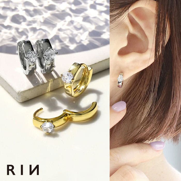 【RIN】新作◆キャッチレスなリングピアス